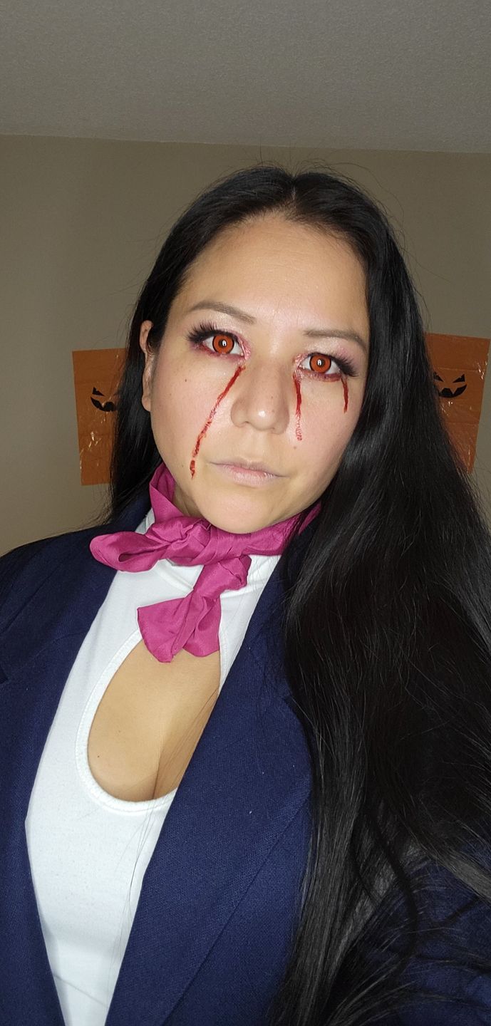 Customer photo review of PRIMAL® Blood Eyes - Red Halloween Colored Contact Lenses