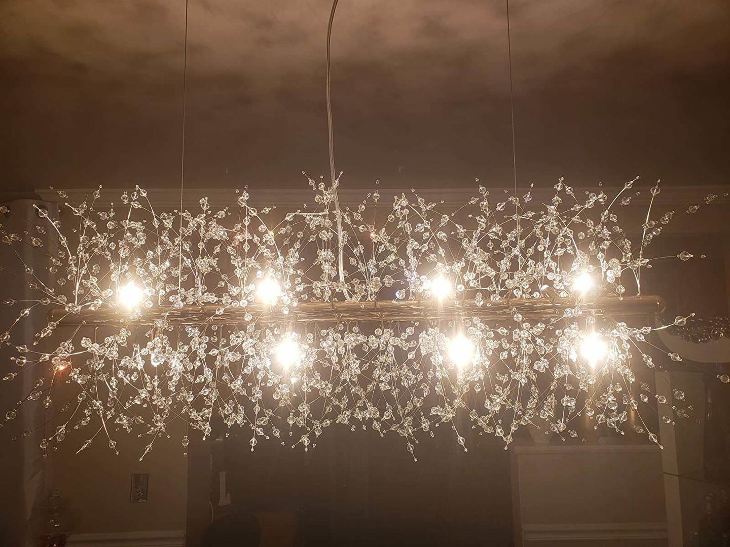 Customer photo review of Modern 9-Light Crystal Chandelier