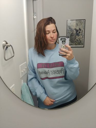 Customer photo review of Hello I'm Probably Anxious (Nametag)
