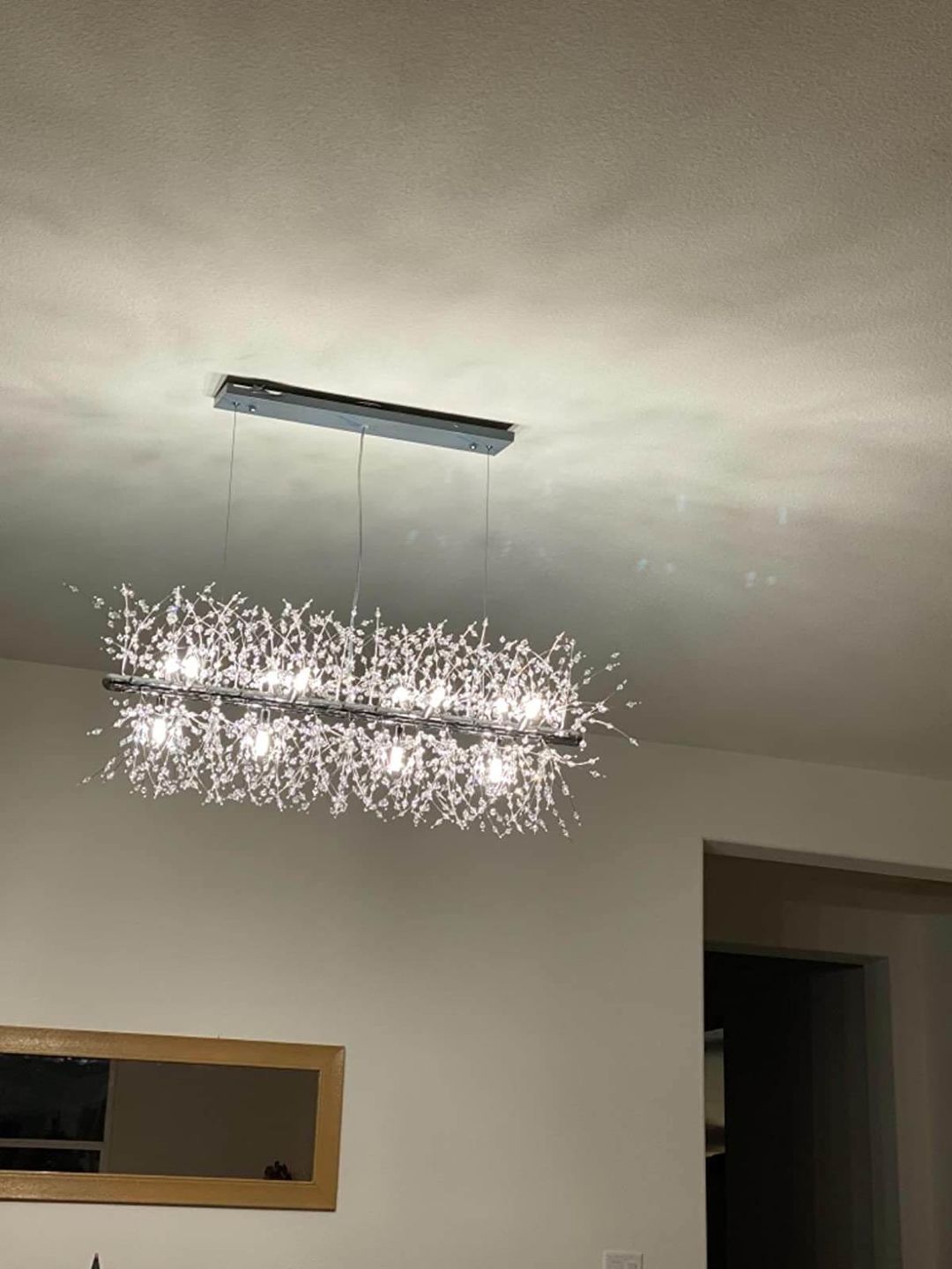 Customer photo review of Modern 9-Light Crystal Chandelier