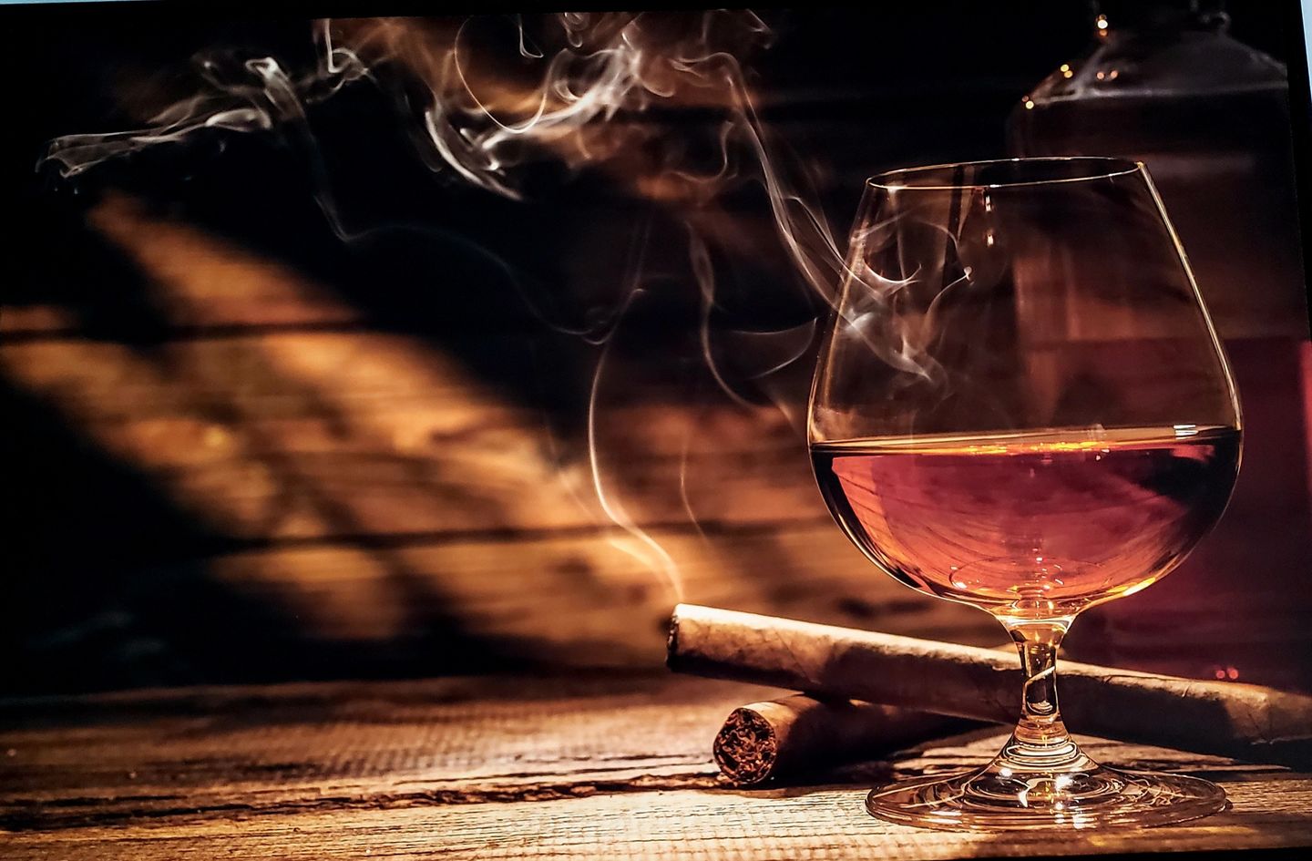Customer photo review of Cigar And Bourbon Canvas Wall Art Bourbon Art Cigar Art Man Cave