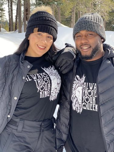 Customer photo review of His Beard & Her Butt Shirts