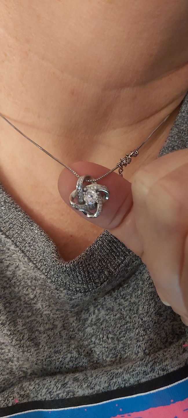 Customer photo review of "To my Wife" - Silver Love knot necklace