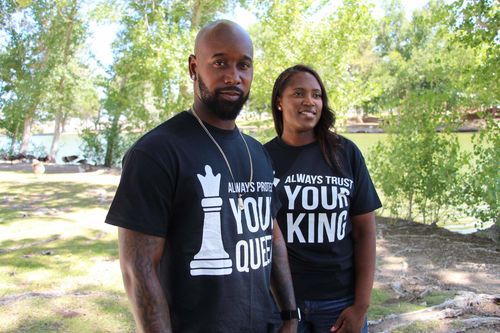 Customer photo review of His Beard & Her Butt Shirts