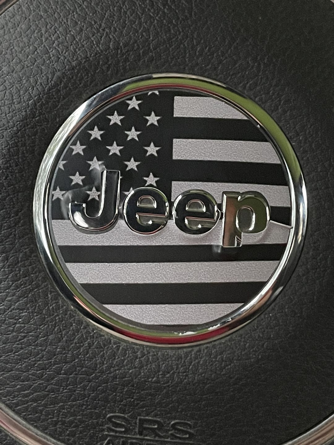 Customer photo review of Marble Print Steering Wheel Decal for Jeep vehicles