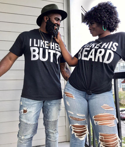 Customer photo review of His Beard & Her Butt Shirts