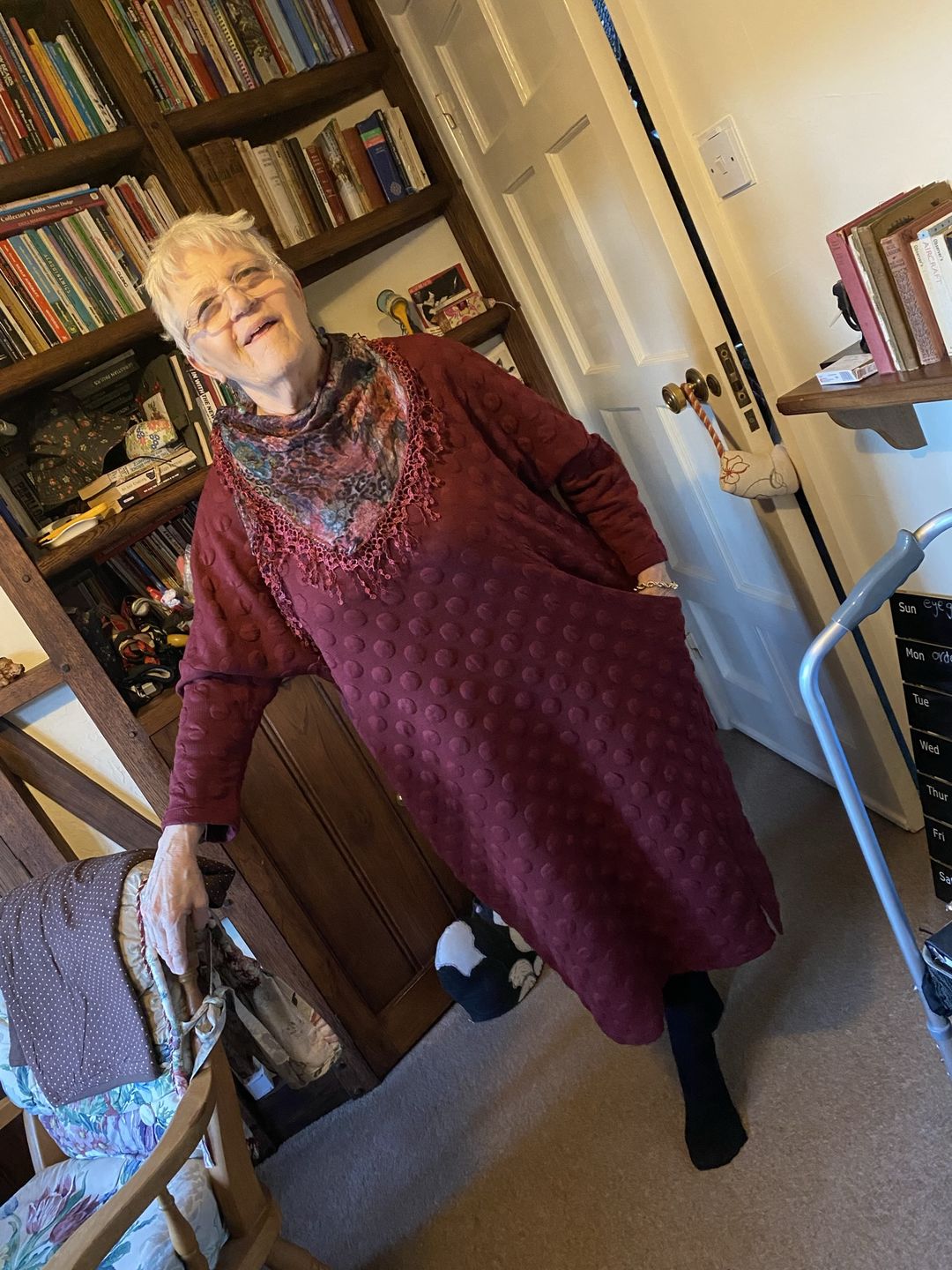 Customer photo review of Polka Dot Stretch Cotton Long Sleeved Dress