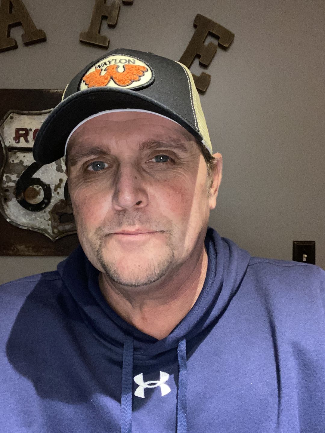 Customer photo review of Flying W Patched Waylon Jennings Trucker Hat