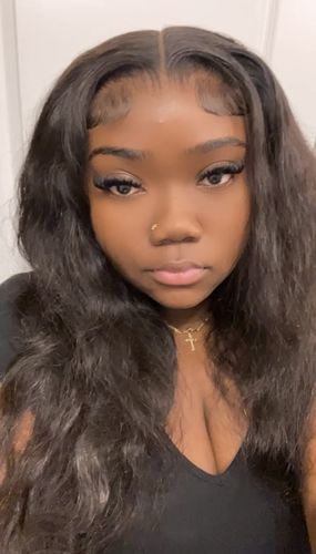 Customer photo review of Brooklyn Hair 9A Body Wave 6x6 Transparent HD Lace Closure