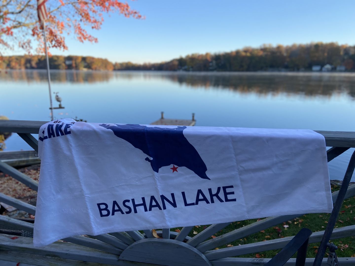 Customer photo review of Custom Lake Beach Towel