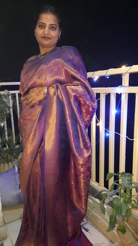 Customer photo review of Orchid Purple Kanjivaram Saree