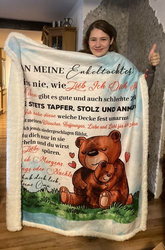 Customer photo review of "An meine Enkeltochter" Decke - Bär