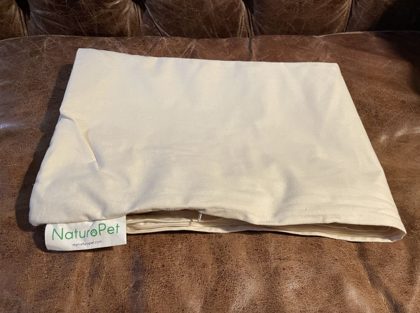 Customer photo review of NaturoPet Pet Bed Replacement Cover -  Organic Cotton