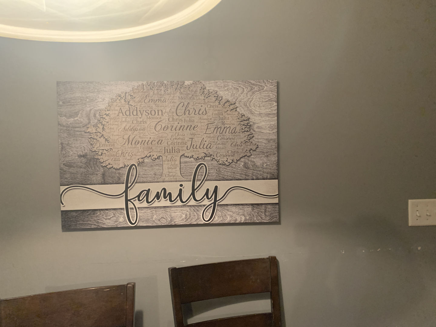 Customer photo review of Personalized Names on Tree "Family" Premium Canvas