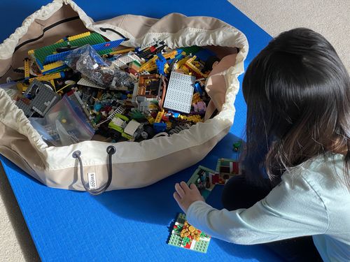 Customer photo review of Large Toy Storage Bag - Beach Sand