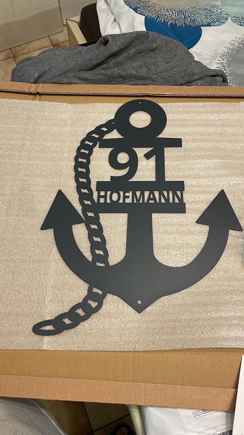 Customer photo review of Anker-Hausnummer mit Ankerkette (personalisierbar)