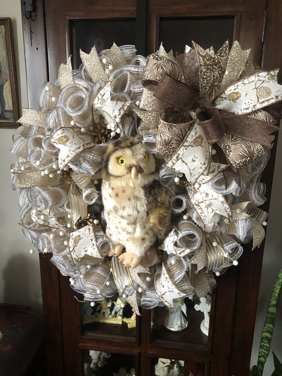 Customer photo review of 15-24" Tinsel Work Wreath Form: White