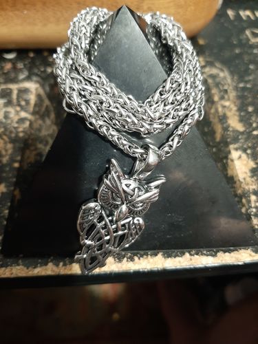Customer photo review of Nordic Owl Necklace