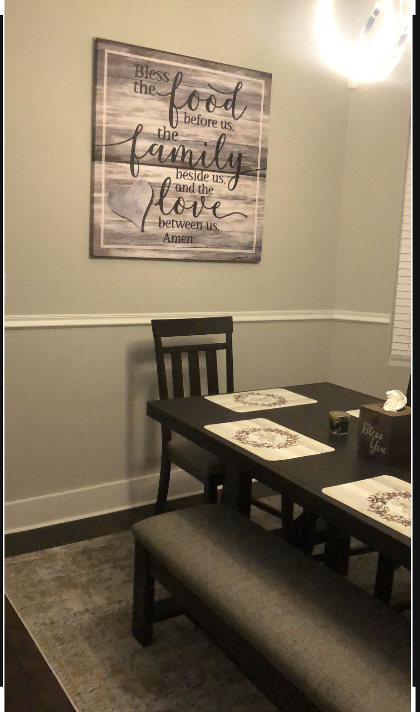 Customer photo review of "Food, Family, Love" Premium Canvas