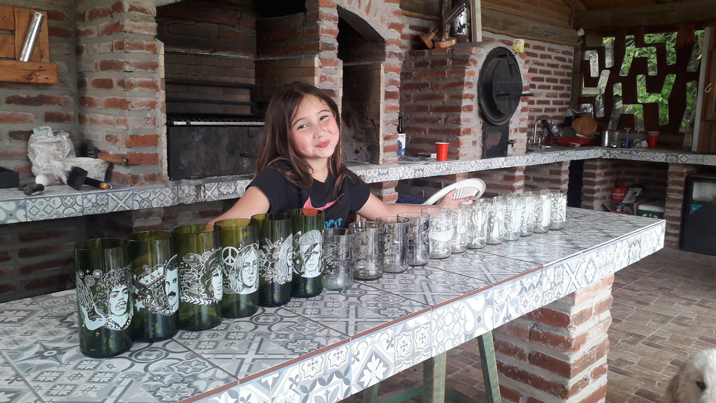Customer photo review of Aves de Chile Juego de 4 Vasos