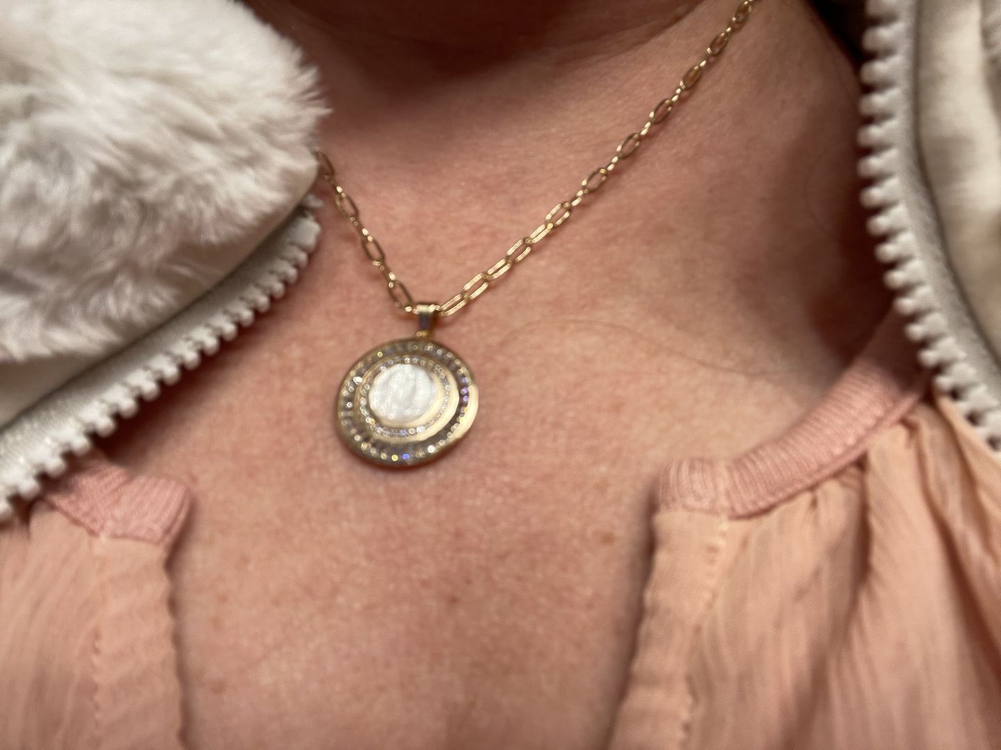 Customer photo review of Mother Mary Necklace