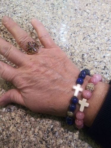 Customer photo review of ' Blue Stone of the Throne'  Bracelet— Lapis Lazuli