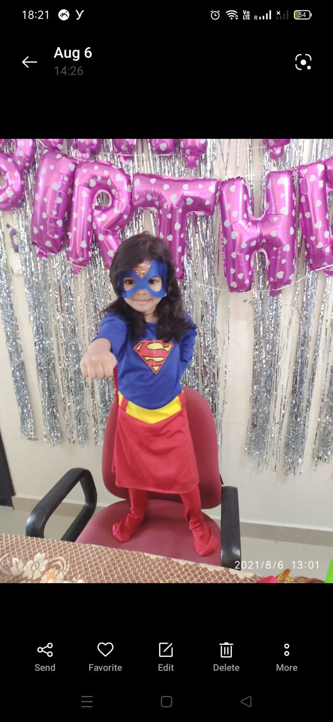 Customer photo review of Supergirl Dress with Cape and Stocking