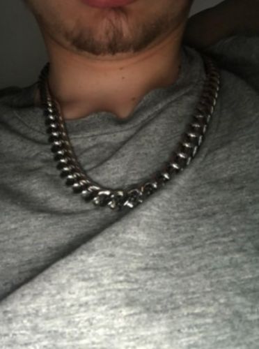 Customer photo review of 18MM White Gold Plated Miami Cuban Link Chain