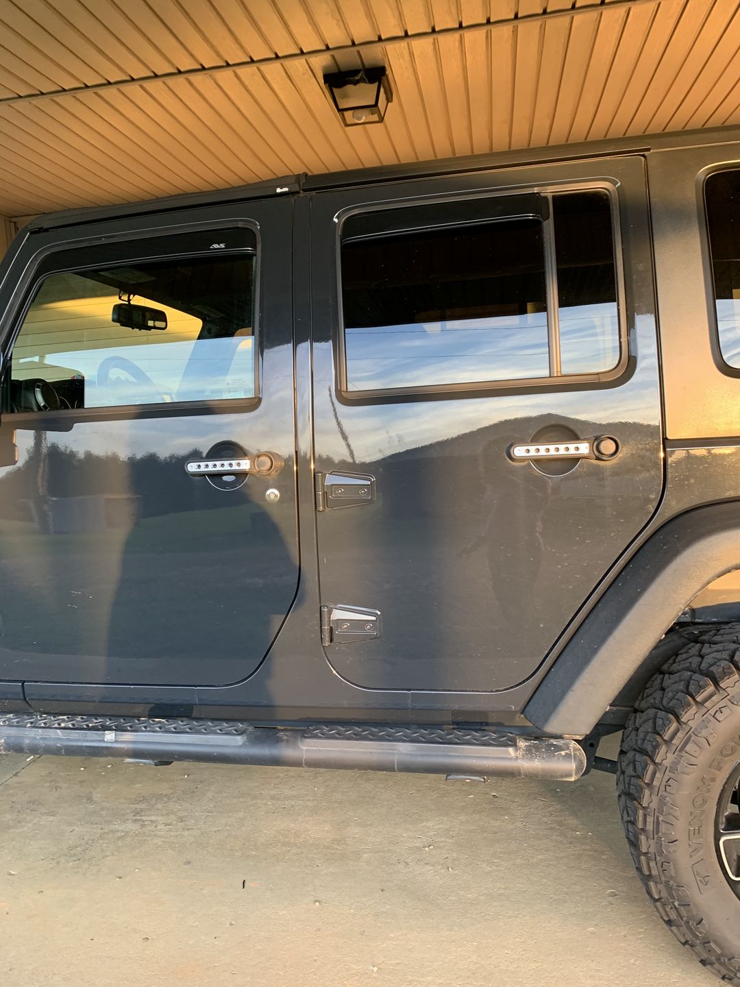 Customer photo review of Aluminum Door Grab Handle Inserts Cover 4 Door for 11-18 Jeep Wrangler JK/ JKU