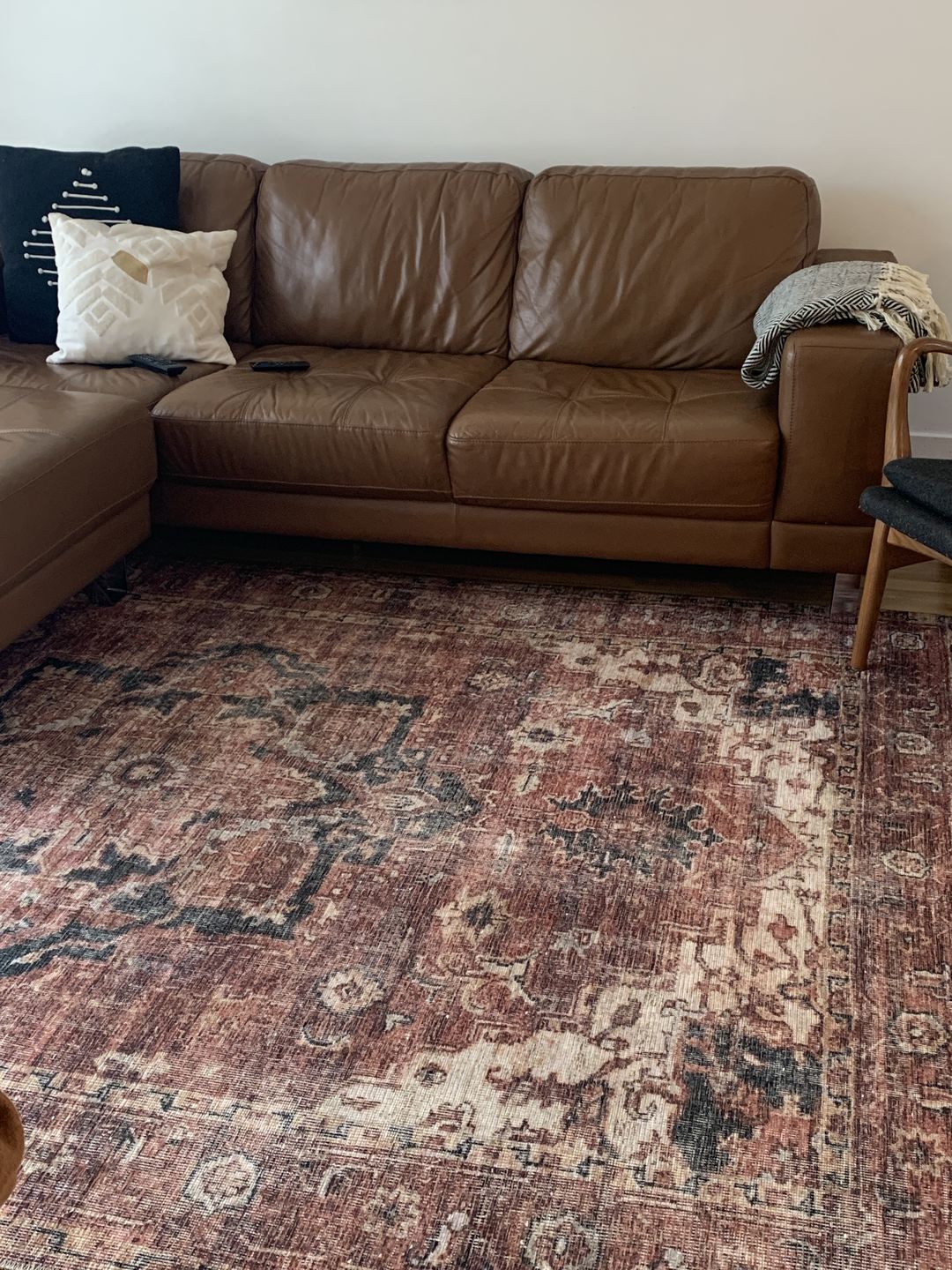 Customer photo review of Distressed Vintage Cezanne Terracotta Area Rug