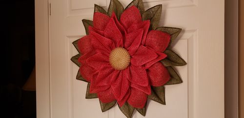 Customer photo review of 10" X 10Yd Poly Burlap Mesh Red RP810324