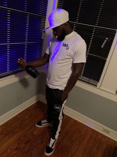 Customer photo review of Outside Solid One Stripe Track Pants (Black - White)