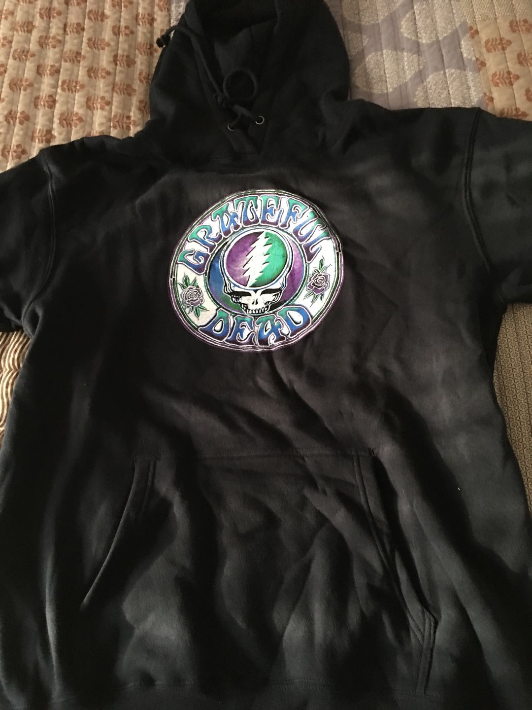 Customer photo review of Grateful Dead Batik Dye Steal Your Face Hoodie