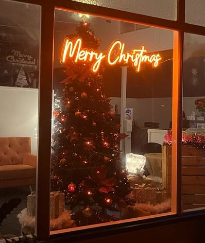 Customer photo review of Merry Christmas Neon Sign