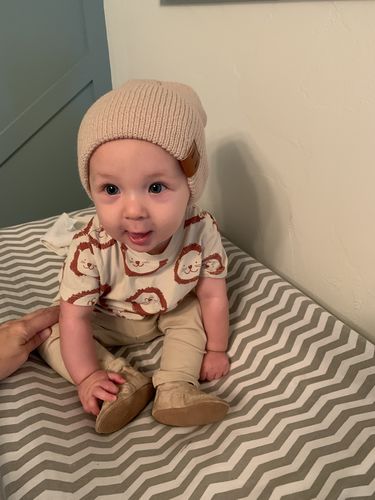 Customer photo review of Cozy Knit Baby Beanie