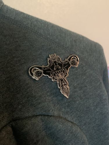 Customer photo review of Death Metal Uterus, Enamel Pin
