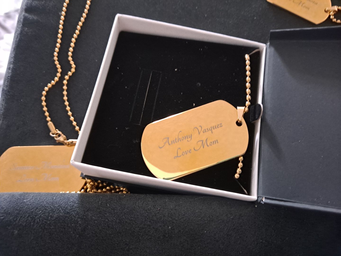 Customer photo review of Forever In My Heart Men's Dog-tag Necklace