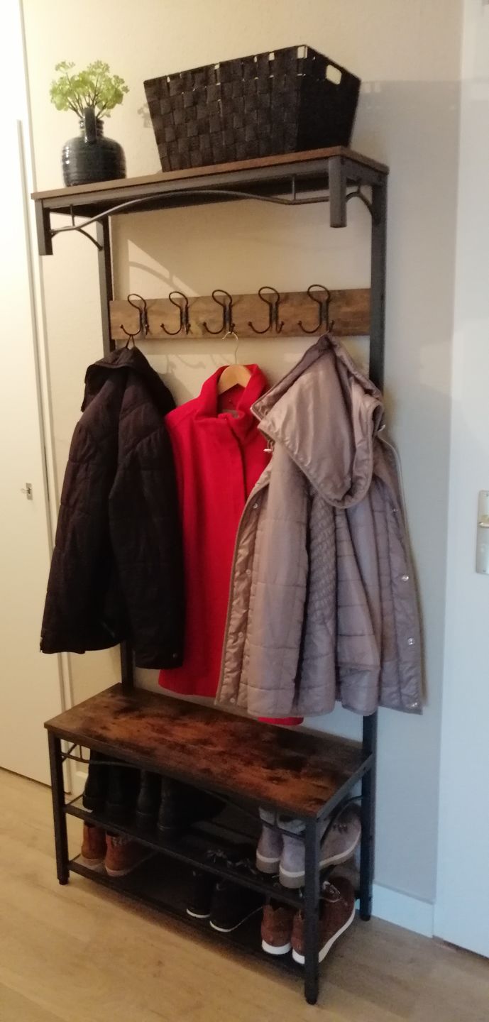 Customer photo review of Garderoberek Industrieel Design | Houtlook en Staal | 80x30x179cm