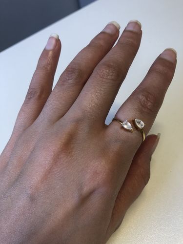 Customer photo review of Moonstone Teardrop Ring (Gold)