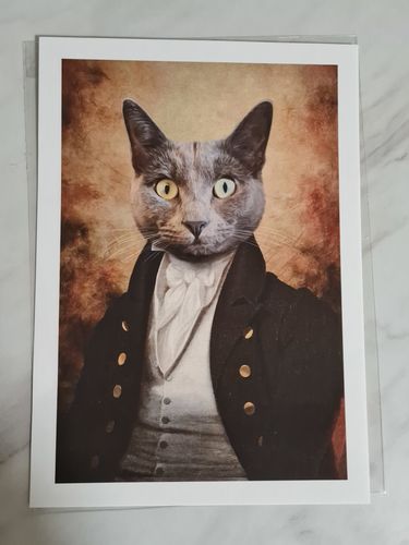 Customer photo review of The Baron - Custom Vintage Pet Portrait