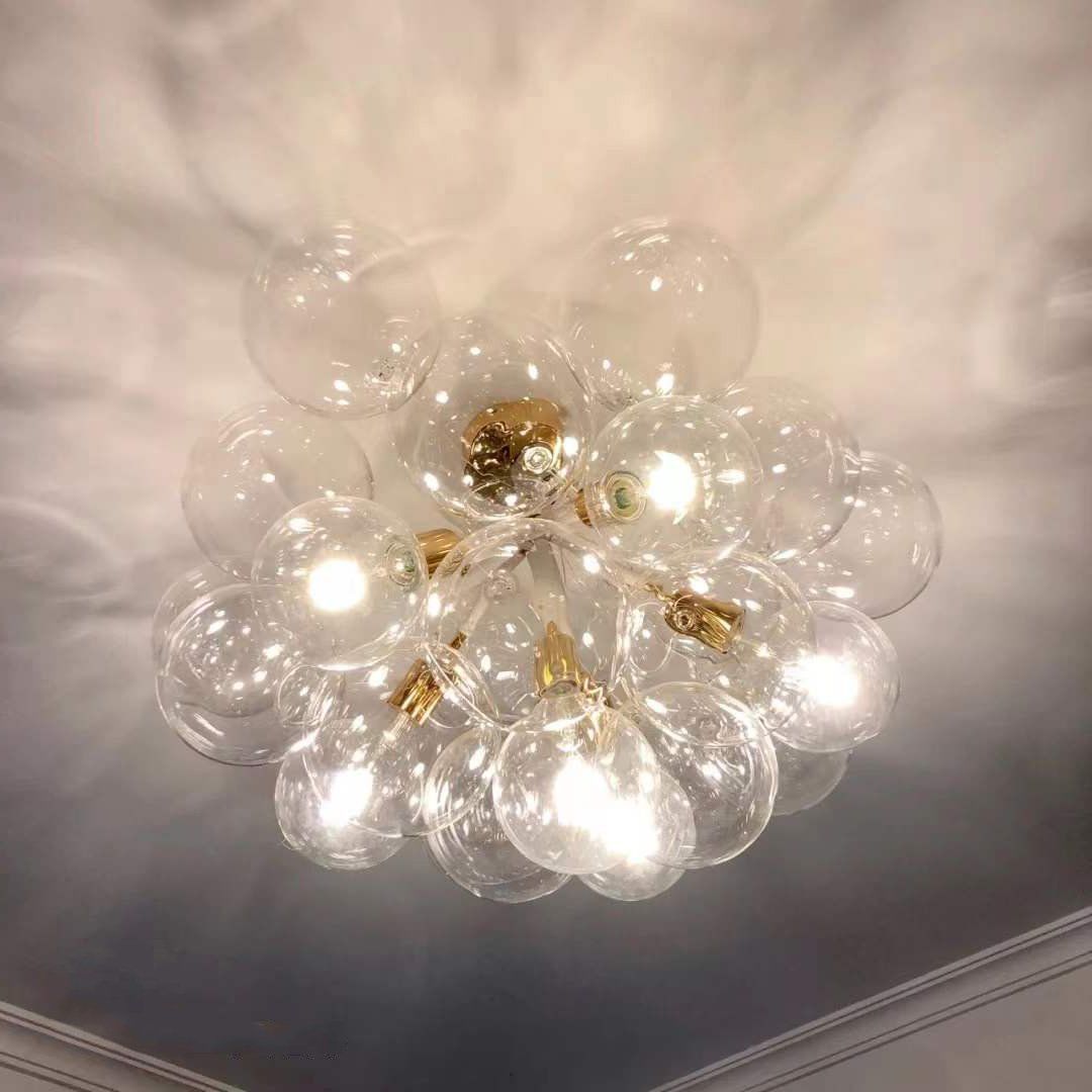 Customer photo review of Modern Cluster Glass Bubble Chandelier / Semi Flush