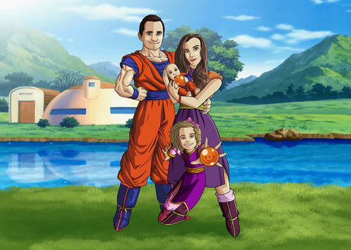Customer photo review of Le Portrait Dragon Ball Z Personnalisé Digital