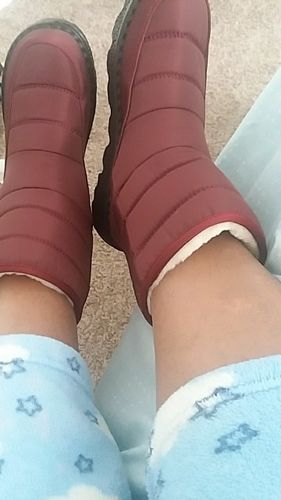 Customer photo review of Women's Waterproof Low Heel Ankle Boots
