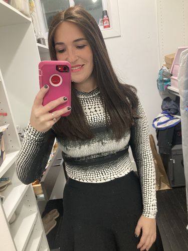 Customer photo review of MOCK NECK TEE-PYTHON