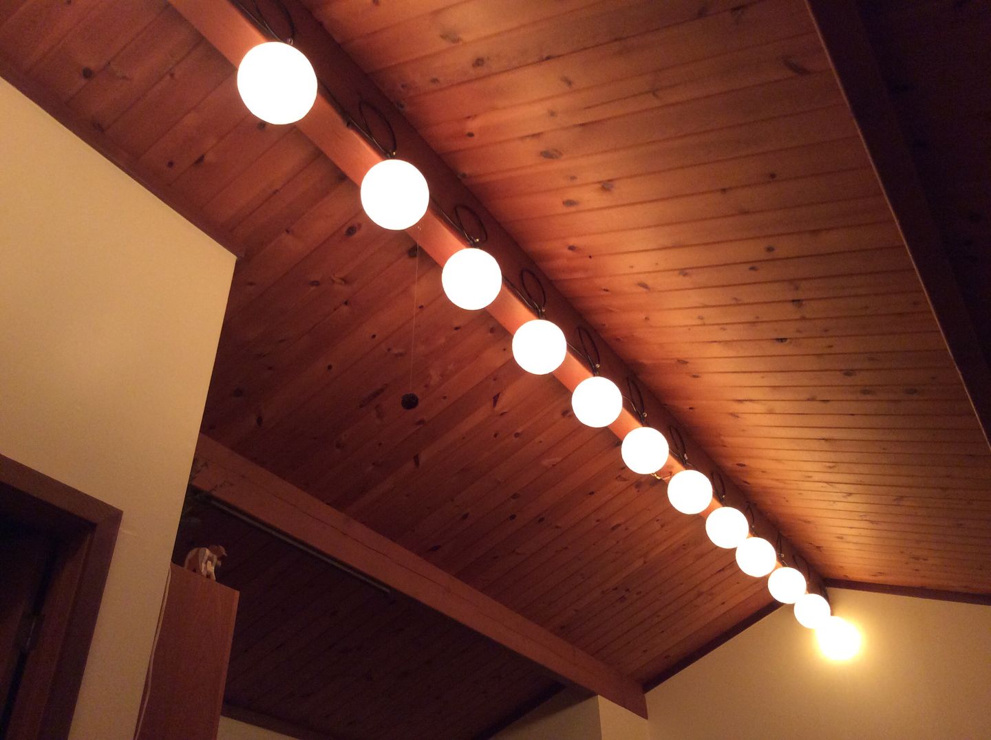 Customer photo review of 8" Ivory Round Paper Lantern, Even Ribbing, Hanging Decoration
