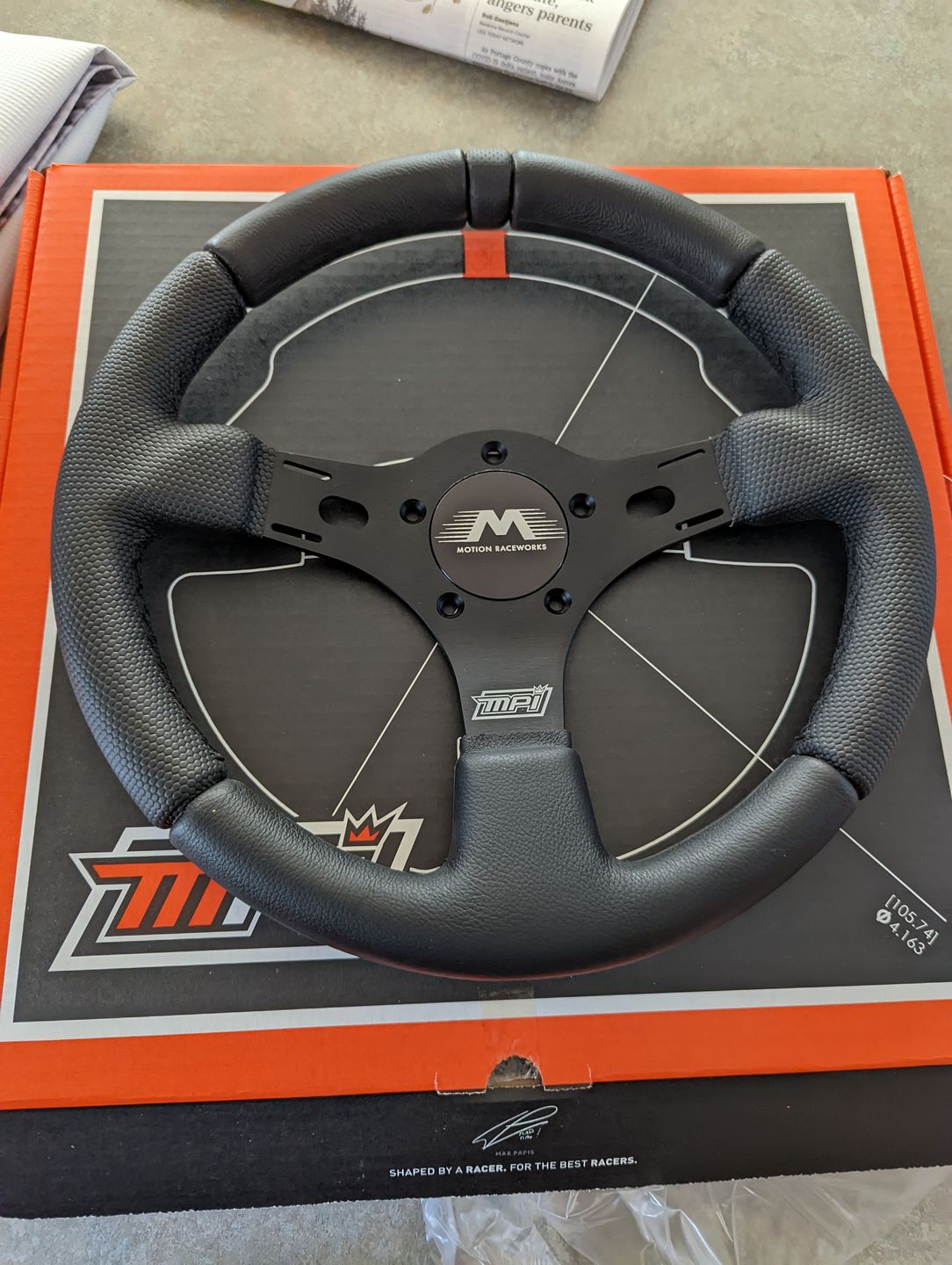 Customer photo review of Motion Raceworks Edition MPI Race Steering Wheel All Black - DRG-R513-BLK
