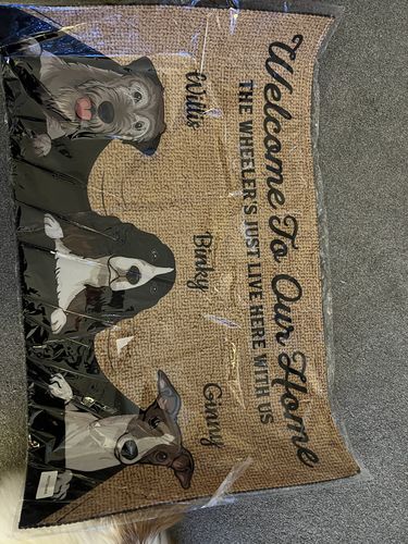 Customer photo review of Welcome To Our Home Custom Doormat