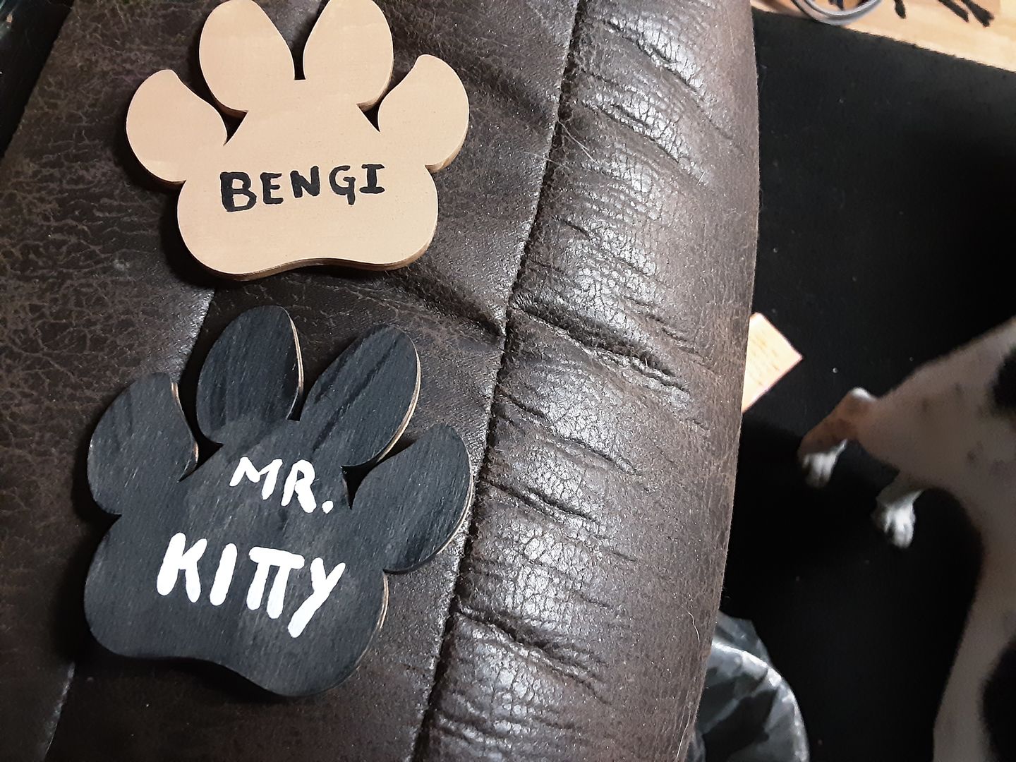 Customer photo review of Unfinished Wooden Dog Paw Shape - Animal - Pet - Craft - up to 24" DIY