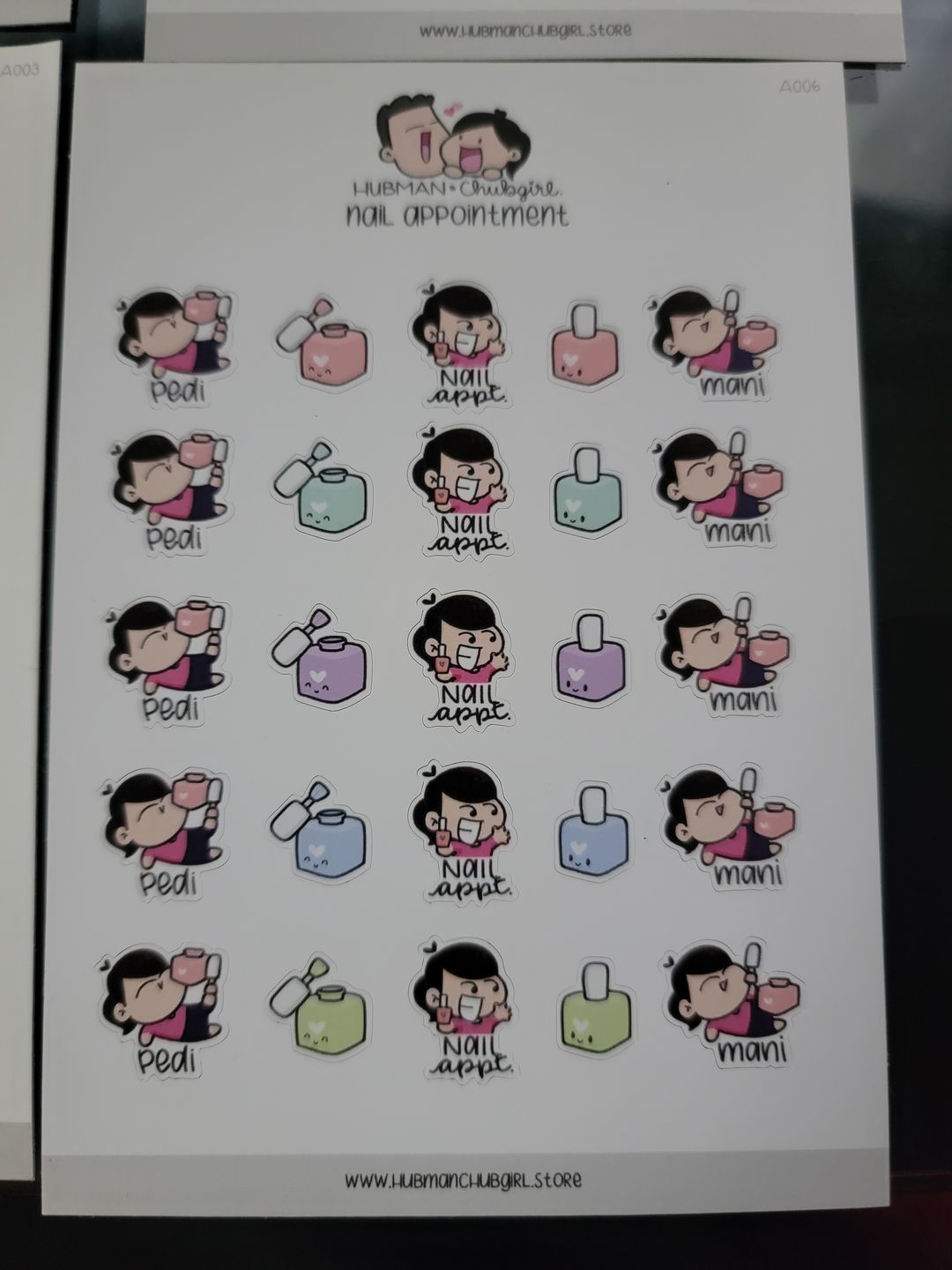 Customer photo review of Nail Appointment Planner Stickers