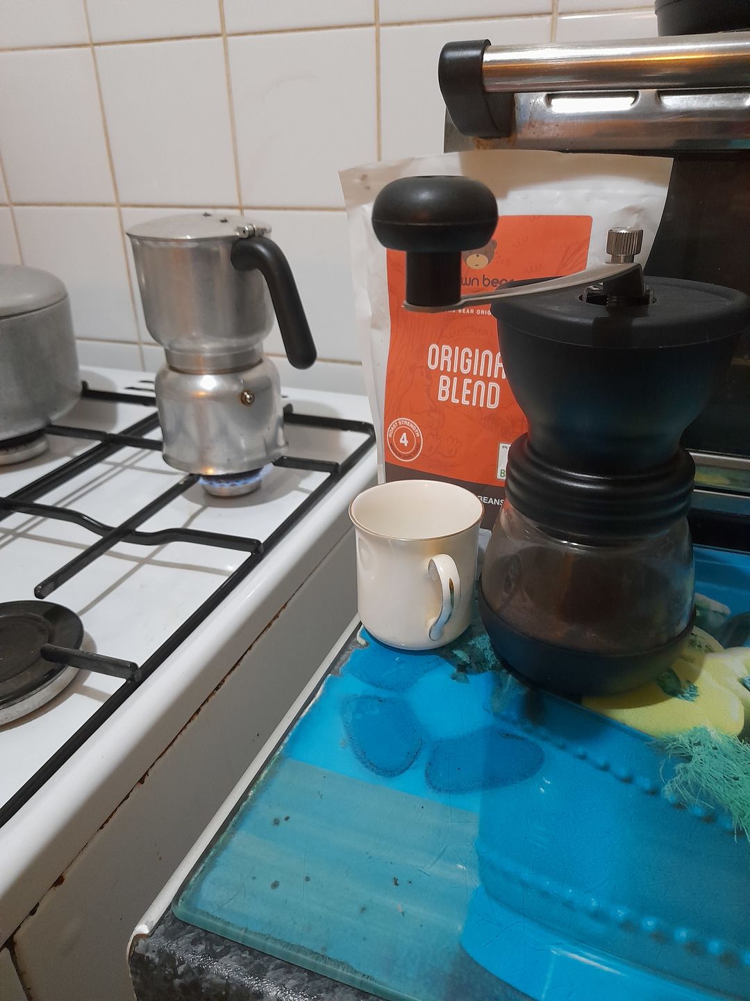 Customer photo review of Brown Bear Original Blend Espresso Coffee, Strength 4, Medium Dark Roast